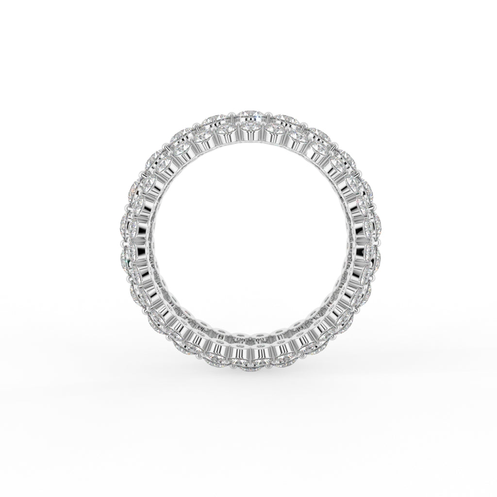 18K Yellow Gold Eternity Round Diamond Band Ring — FRONT