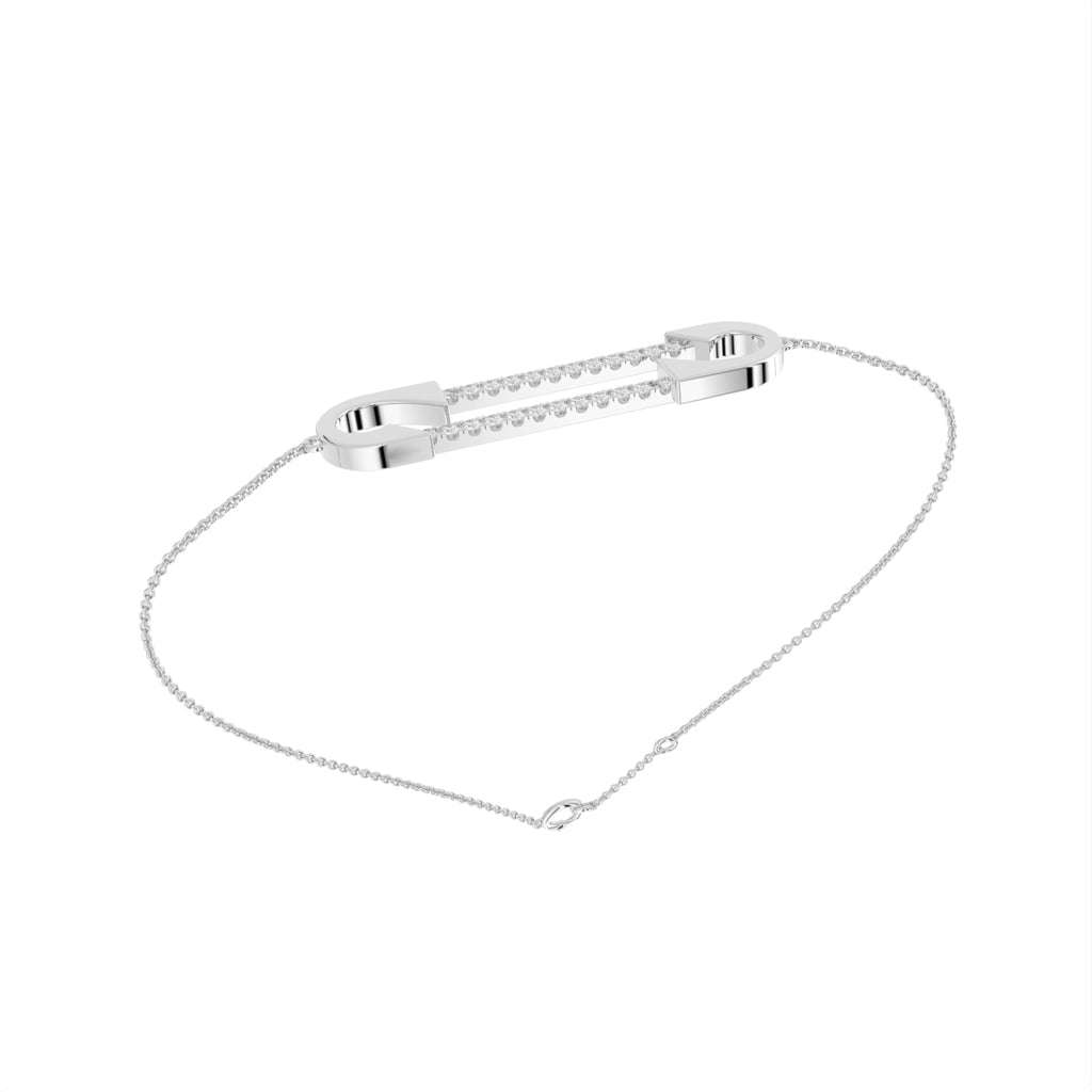 18K Gold Round Diamond Bracelet — 3D VIEW