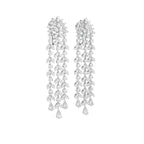 18K Floral Diamond Drop Earrings — 3D VIEW