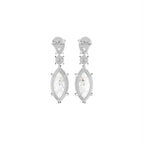 18K Three-Tier Diamond Drop Earrings — BACK