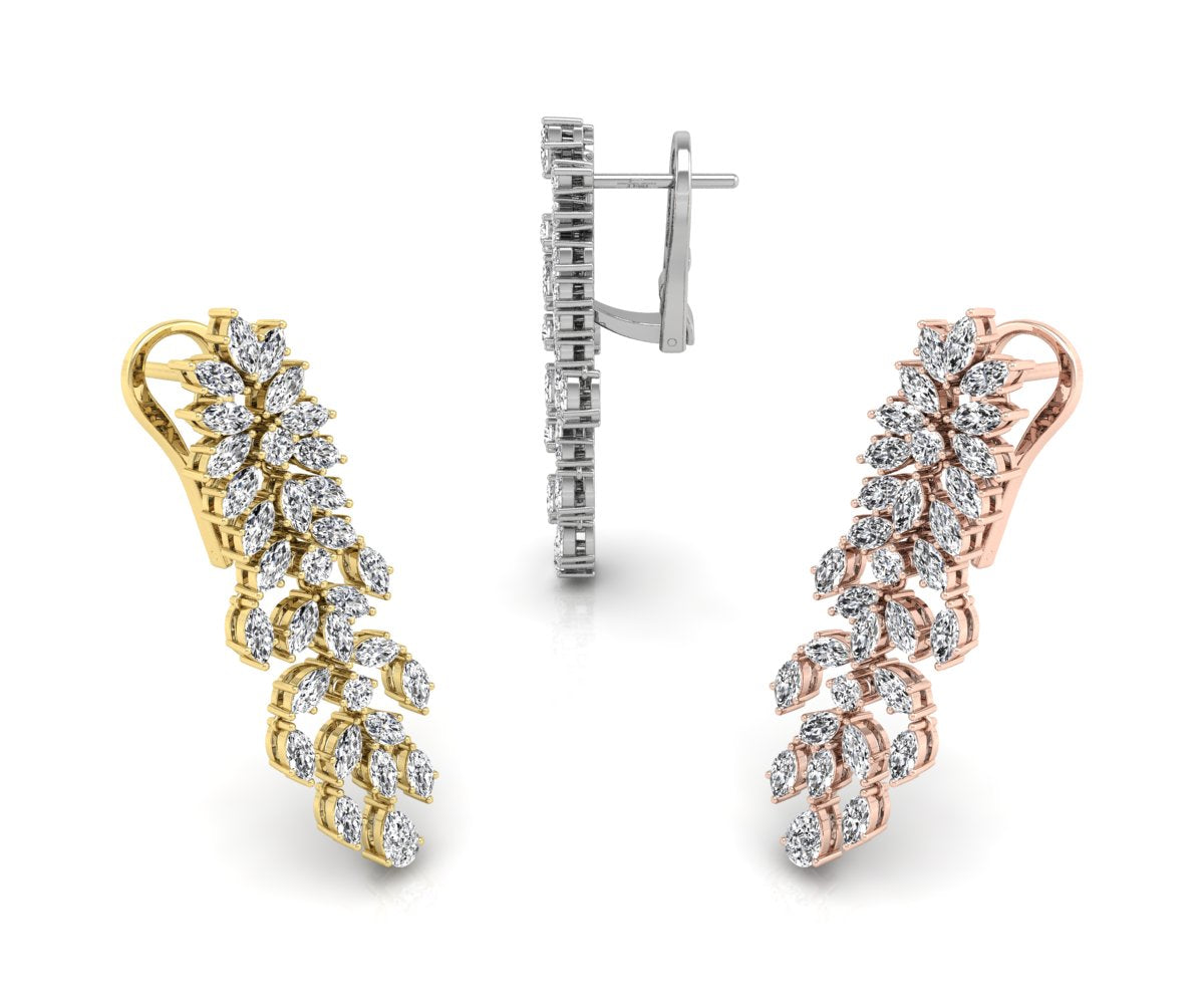 18K Bespoke Chandelier Diamond Earrings — 3 COLOR