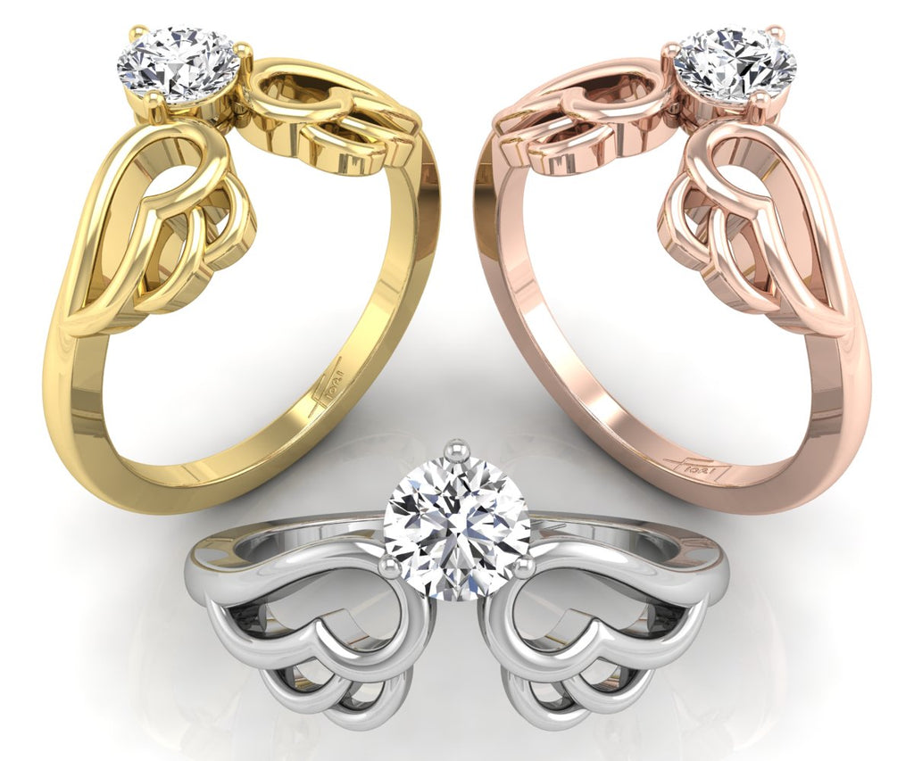 vimg:FJ1363|vimg:FJ1364|18K Round Diamond Ring — 3 COLOR