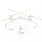 18K Arabic Alphabet Diamond Bracelet — 3 COLOR