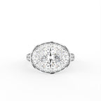 vimg:Z00226|18K Halo Oval Diamond Solitaire Ring — TOP