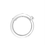 18K White Gold Bespoke Round Diamond Spiral Ring — FRONT