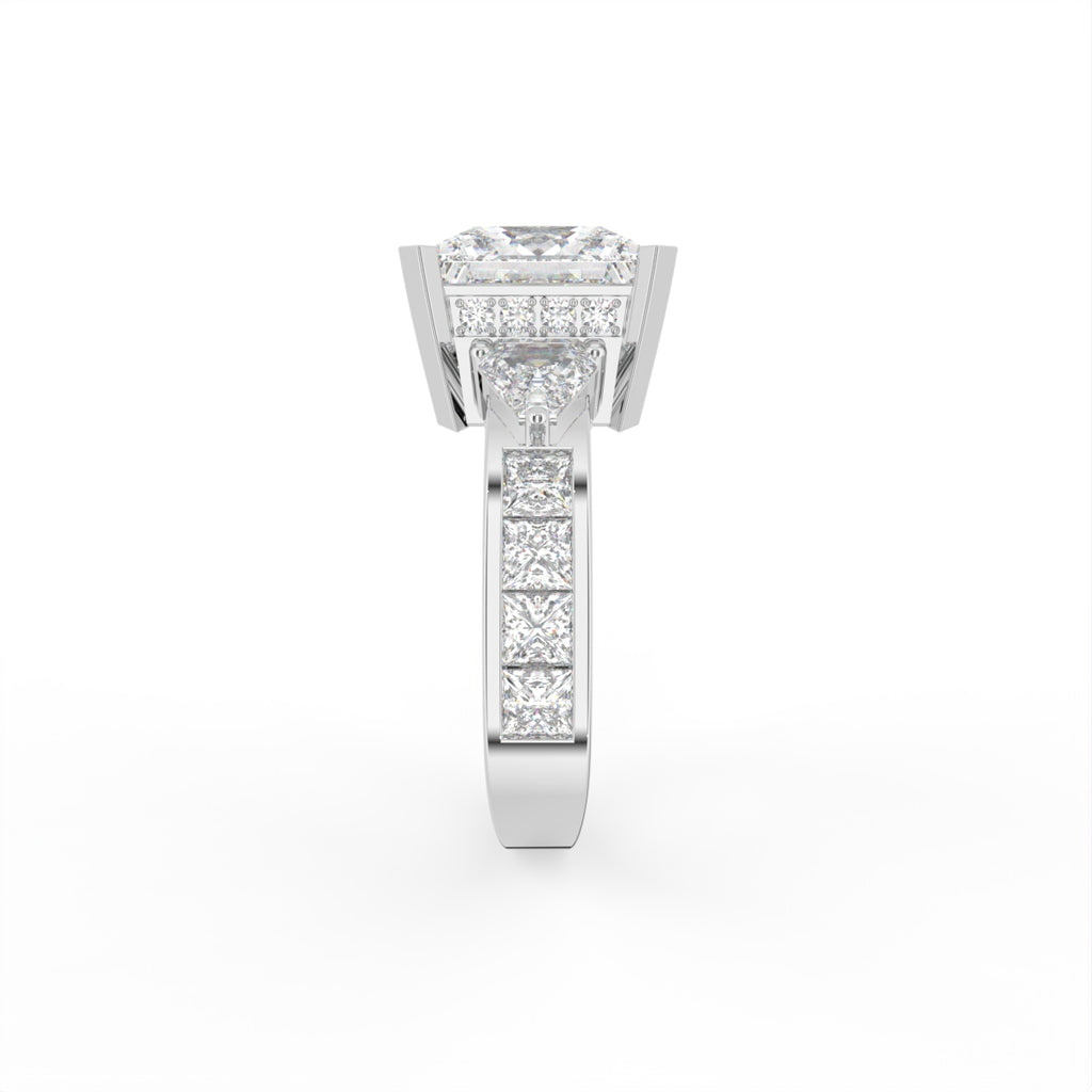 Sterling Silver Princess Diamond Ring — 3D / RIGHT