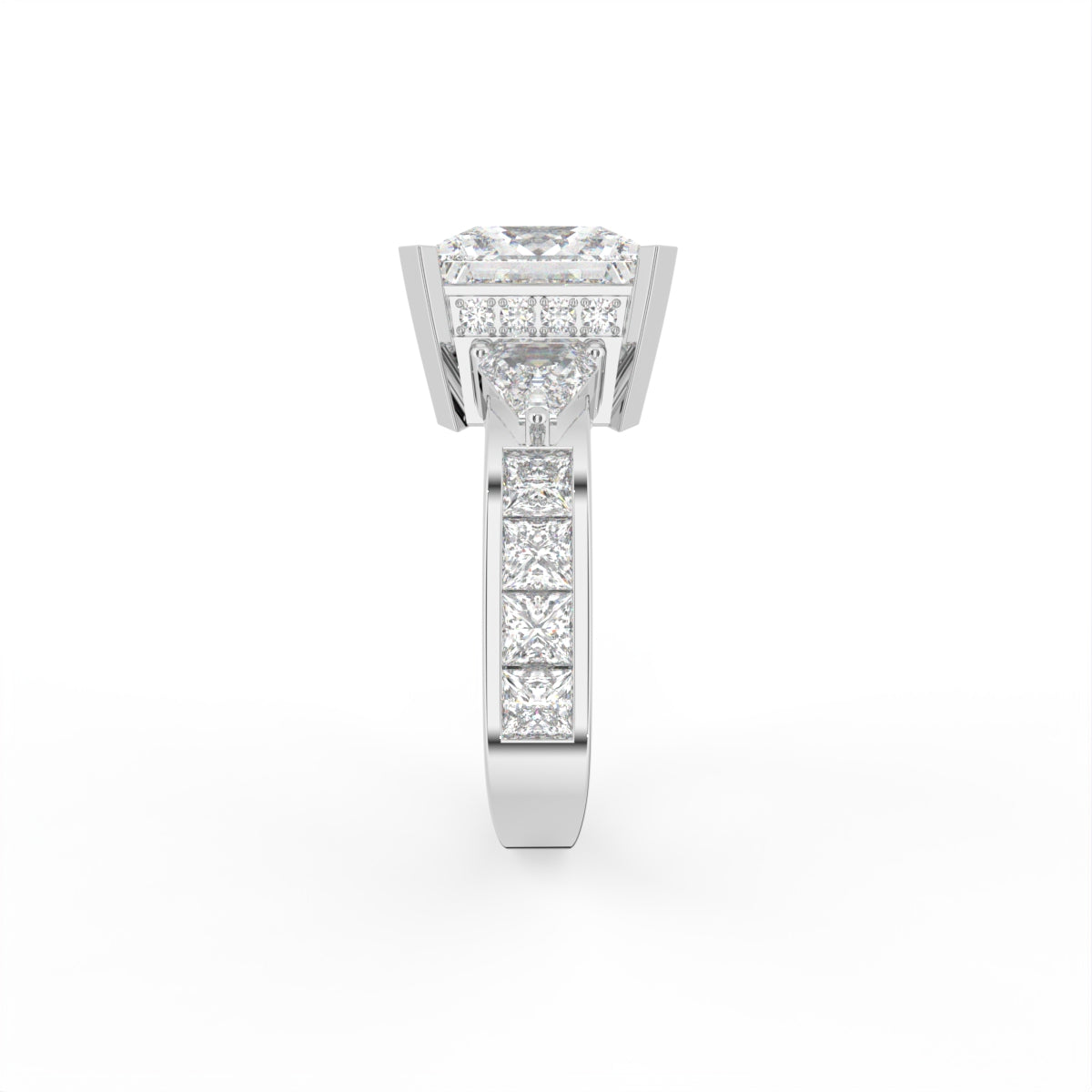 Sterling Silver Princess Diamond Ring — 3D / RIGHT