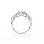 18K Solitaire Oval Diamond Engagement Ring — FRONT
