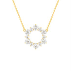 14K Yellow Gold Bespoke Round Diamond Pendant — FRONT