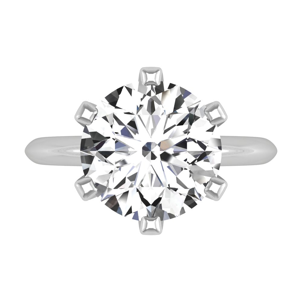 18K Solitaire Round Diamond Ring — TOP