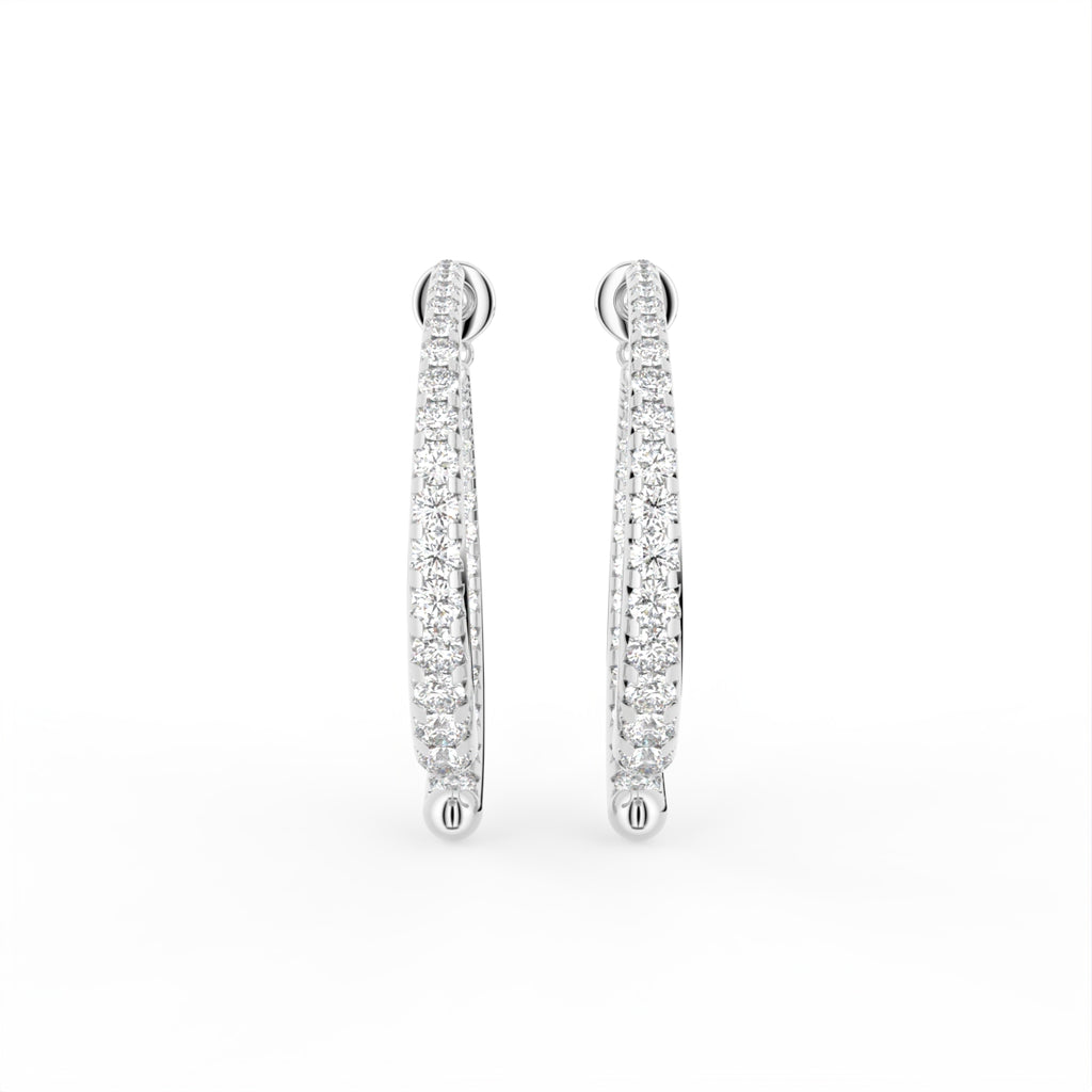18K Pave Bespoke Diamond Hoop Earrings — TOP