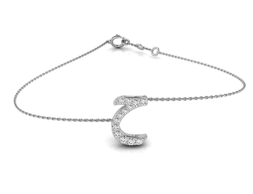 18K Arabic Alphabet Diamond Bracelet — TOP