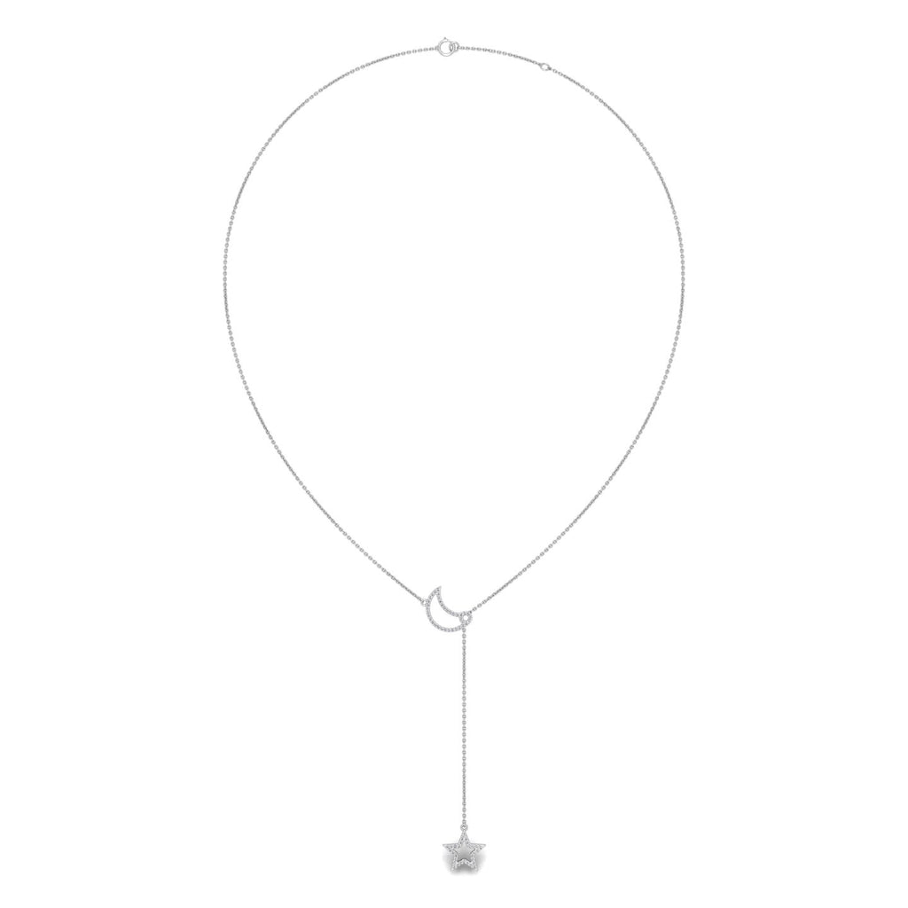 18K Cascading Drop Diamond Choker Necklace — TOP