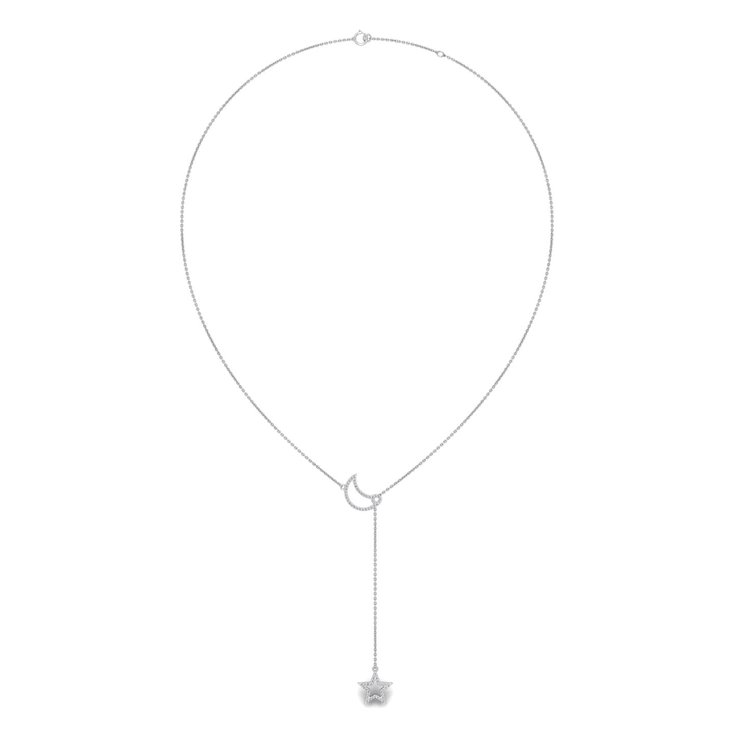18K Cascading Drop Diamond Choker Necklace