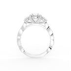 18K Solitaire Round Diamond Engagement Ring — FRONT
