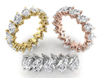 18K Pear Eternity Diamond Ring — 3 COLOR