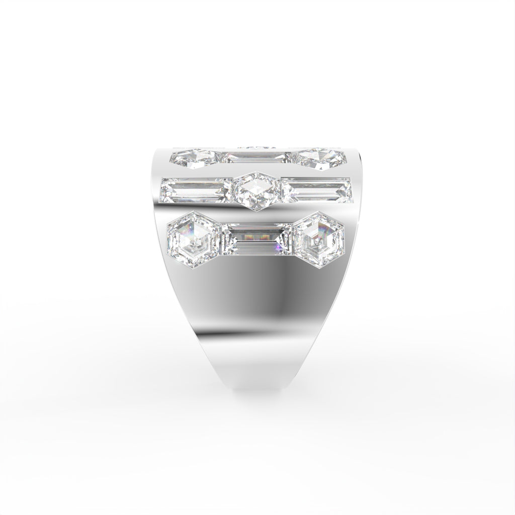 18K Yellow Gold Bespoke Statement Diamond Ring — SIDE