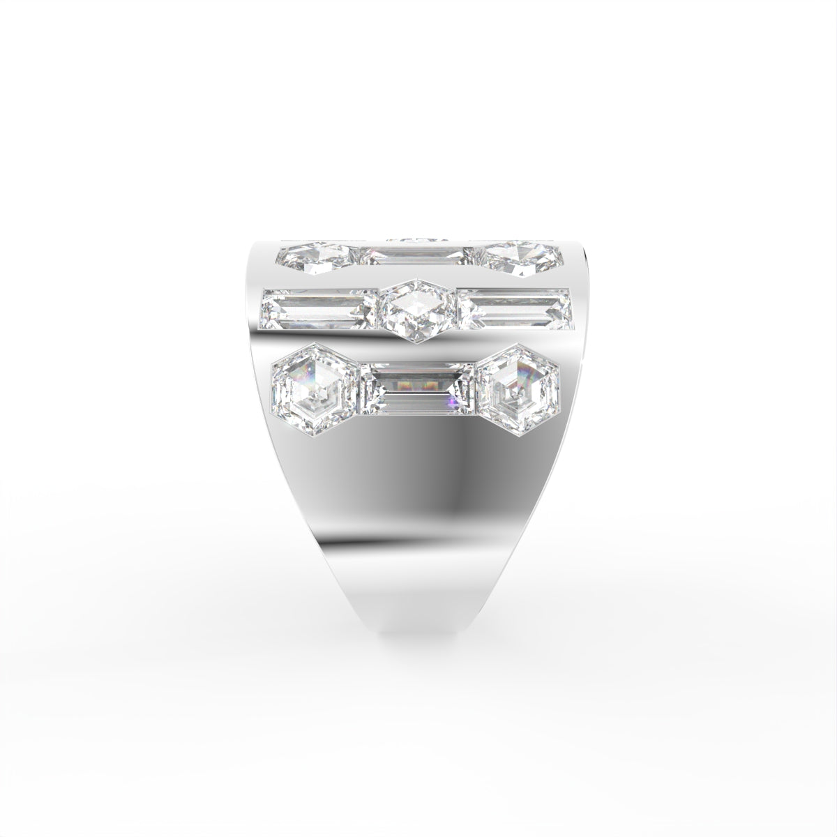 18K Yellow Gold Bespoke Statement Diamond Ring — SIDE
