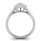 18K Halo Pear Diamond Ring — FRONT
