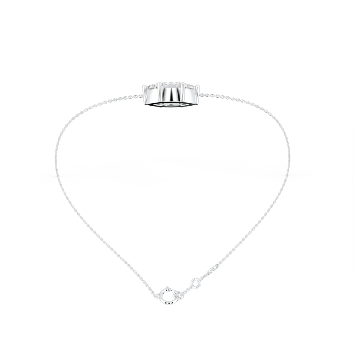 18K Gold Marquise Diamond Bracelet — FRONT