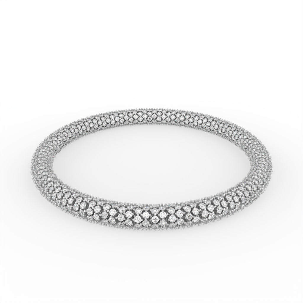 18K Round Diamond Pave Bracelet — TOP