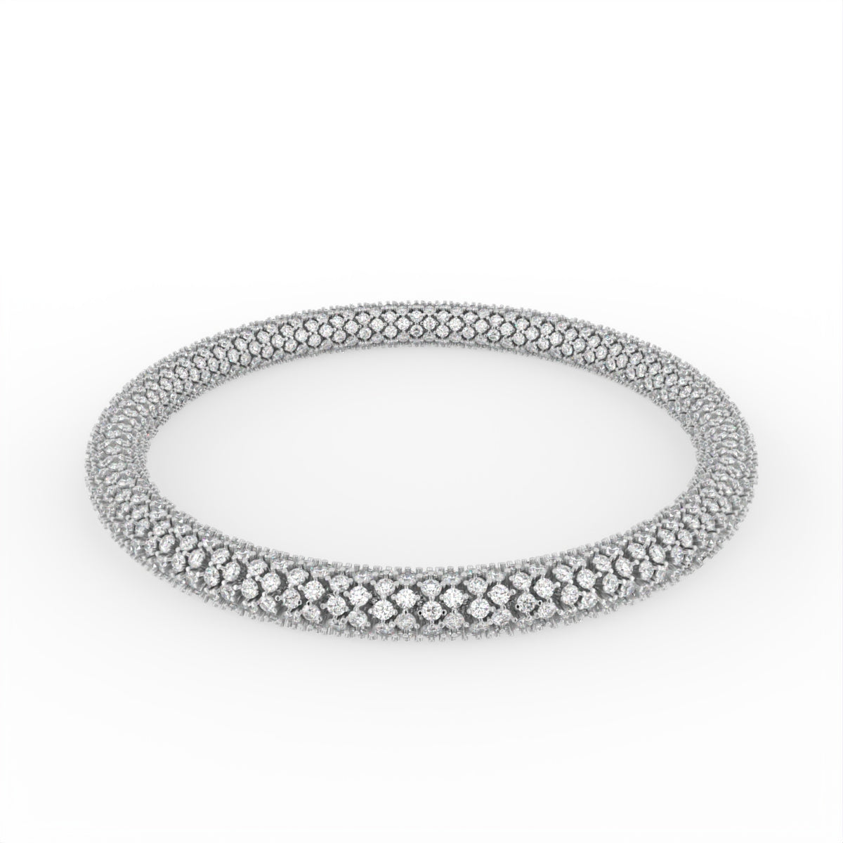 18K Round Diamond Pave Bracelet — TOP