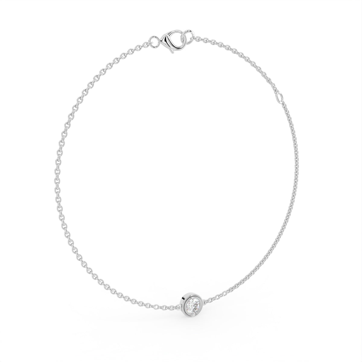 18K Solitaire Diamond Pendant — 3D VIEW