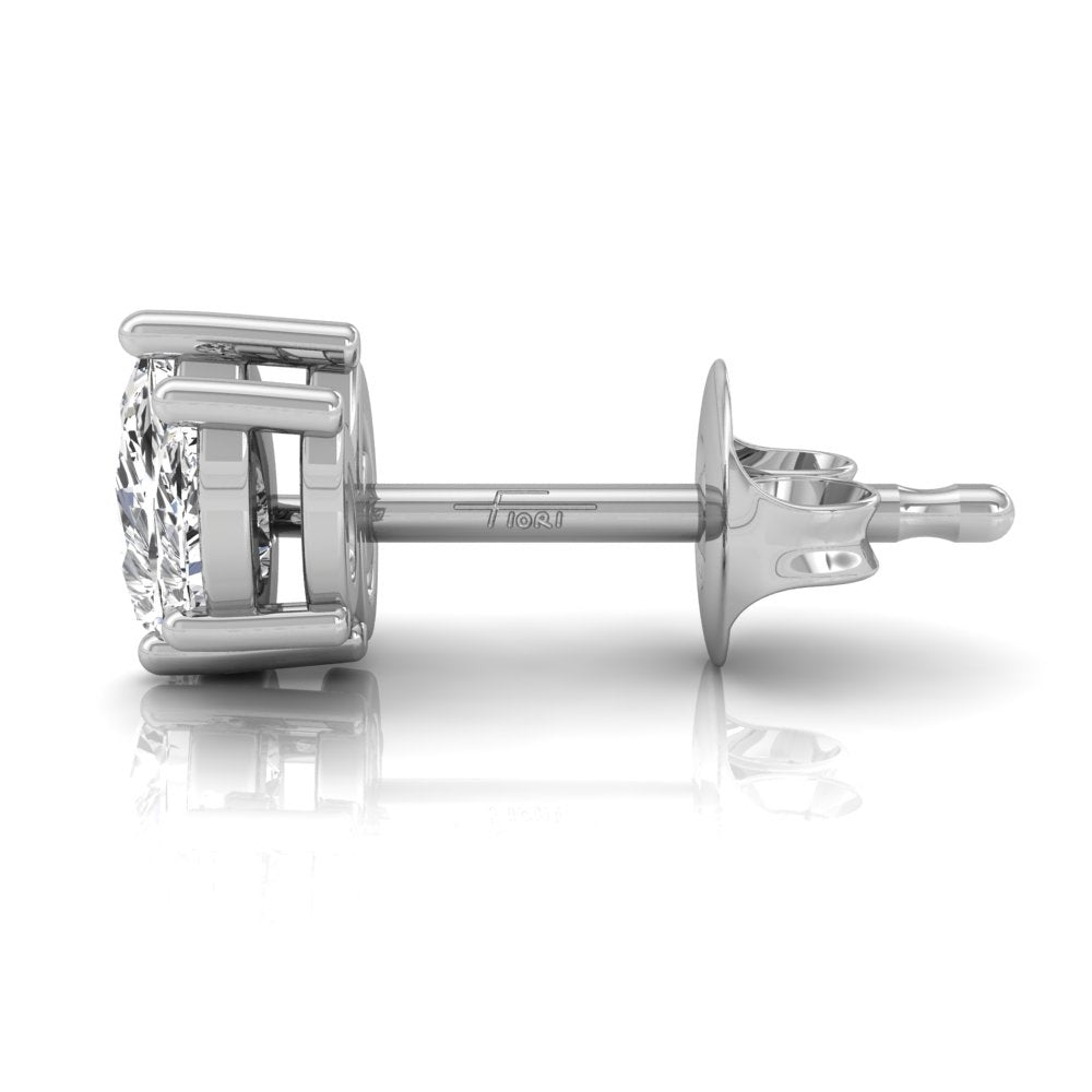 vimg:FJ4721|vimg:FJ6634|14K White Gold Pear Diamond Stud Earrings — SIDE VIEW