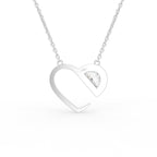 18K Solitaire Halo Round Diamond Pendant — BACK
