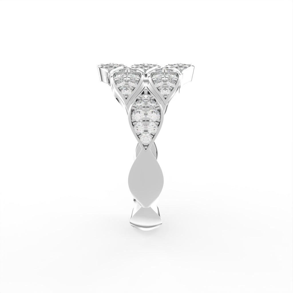Sterling Silver Diamond Ring — 3D / RIGHT