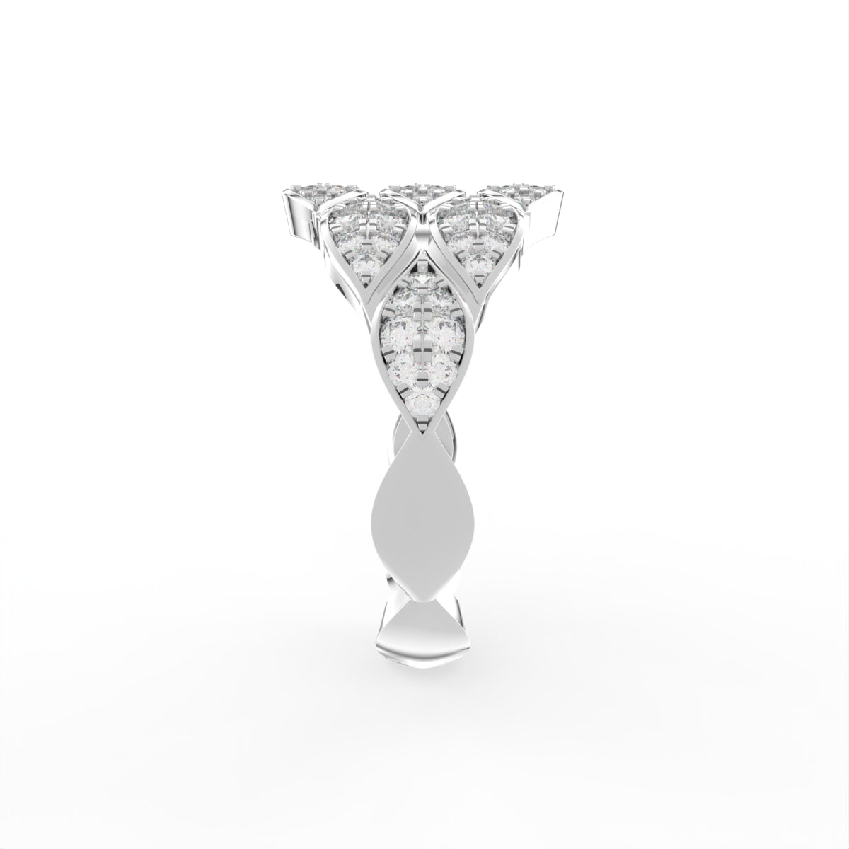 Sterling Silver Diamond Ring — 3D / RIGHT