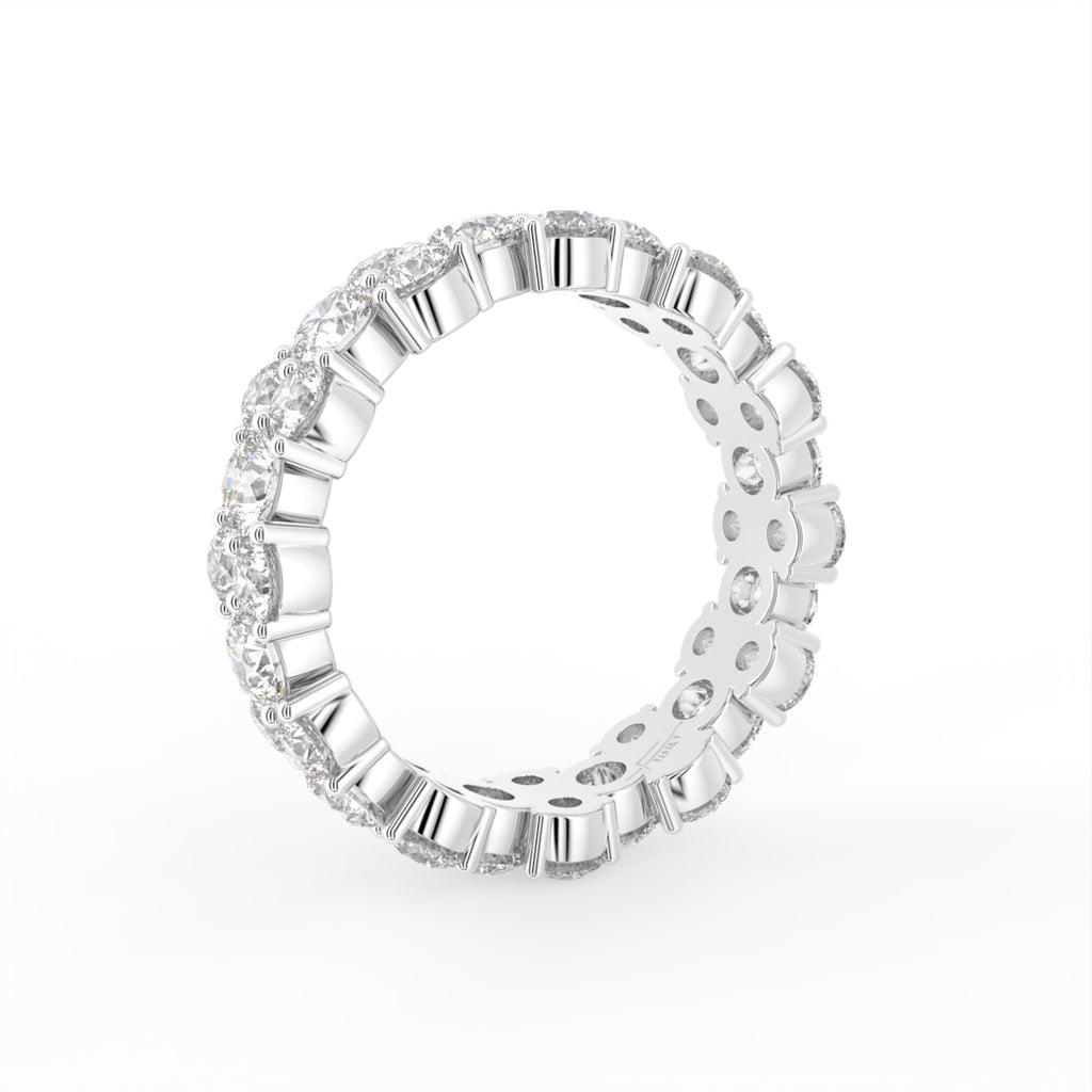 18K Round Full Eternity Diamond Ring — 3D VIEW