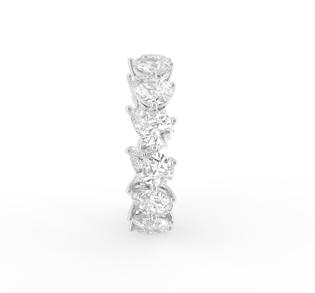 18K Pear Eternity Diamond Ring — SIDE