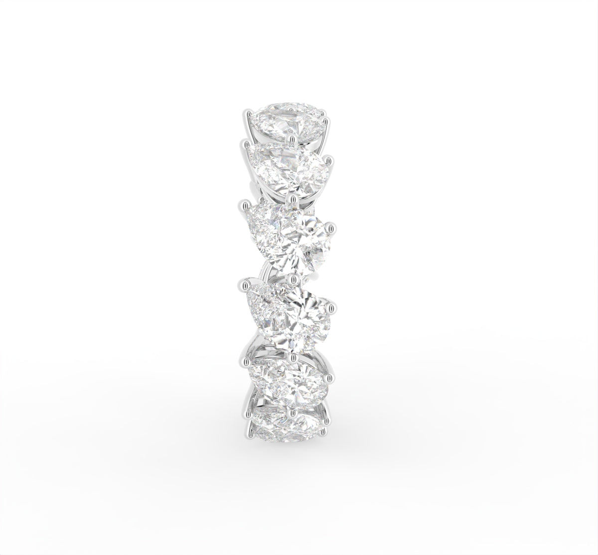 18K Pear Eternity Diamond Ring — SIDE