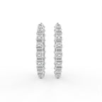 18K Diamond Hoop Earrings — BACK