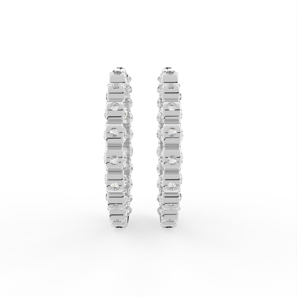 18K Diamond Hoop Earrings — BACK