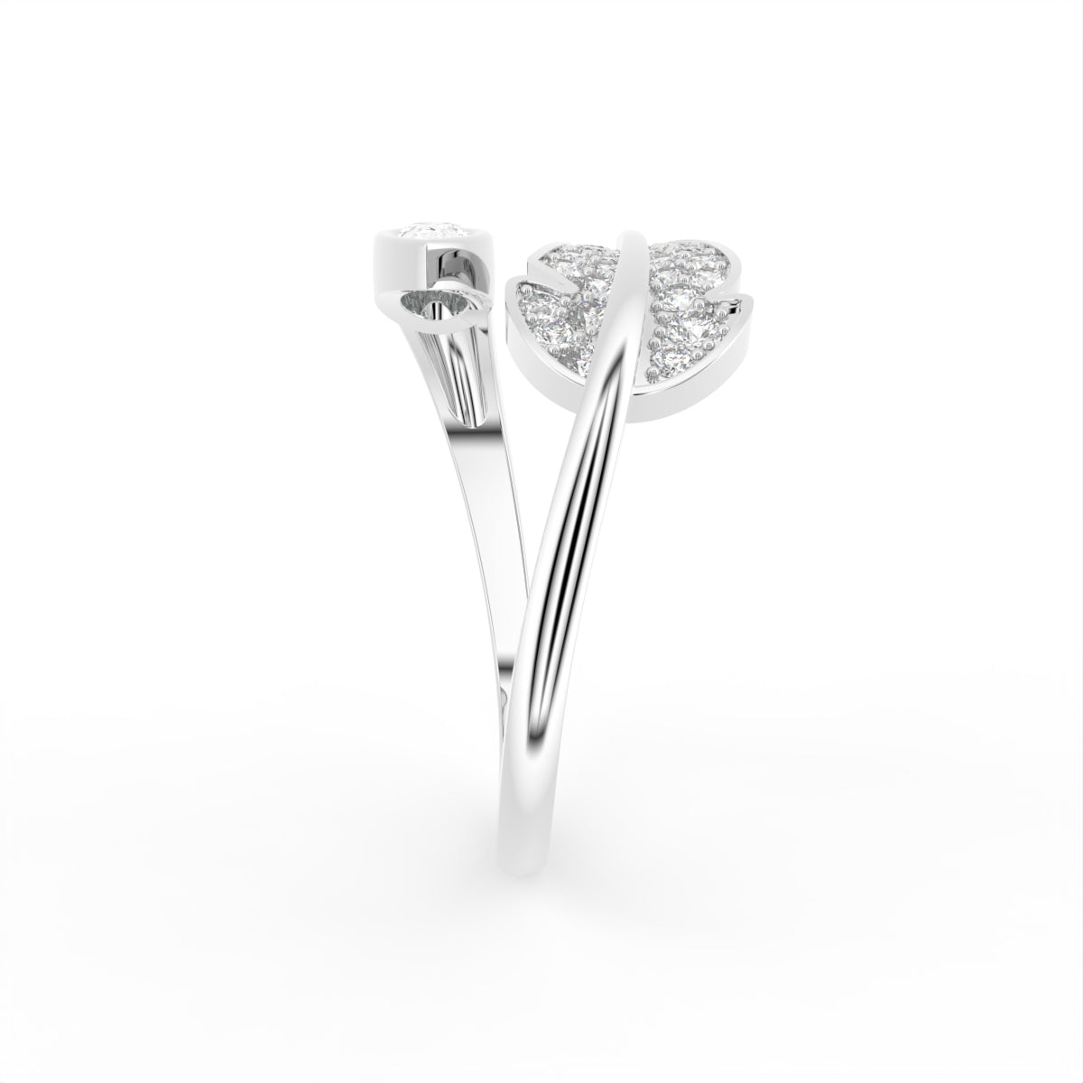 18K Bespoke Cluster Diamond Ring — SIDE