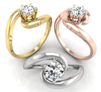 18K Solitaire Round Diamond Ring — 3 COLOR