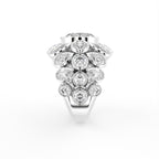 18K Bespoke Oval Diamond Statement Ring — SIDE