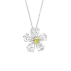 vimg:FJ4953|vimg:FJ3989|vimg:FJ4955|14K White Gold Floral Pear Diamond Pendant — 3D VIEW