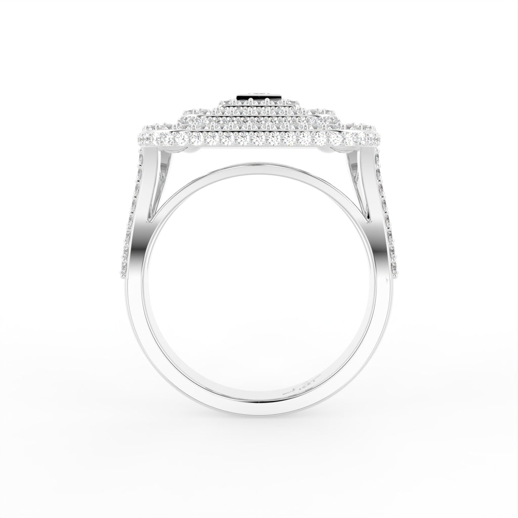 18K Geometric Diamond Ring — FRONT