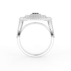 18K Geometric Diamond Ring — FRONT