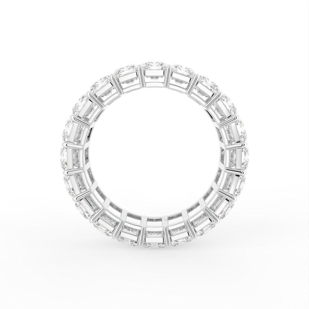 18K White Gold Radiant Diamond Eternity Ring — FRONT