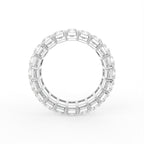 18K White Gold Radiant Diamond Eternity Ring — FRONT