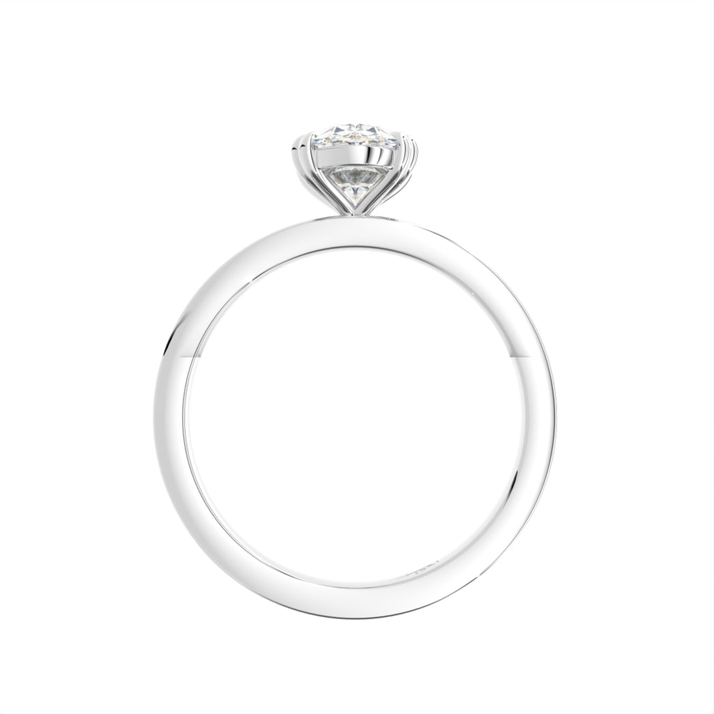 14K Rose Gold Solitaire Oval Diamond Ring — FRONT