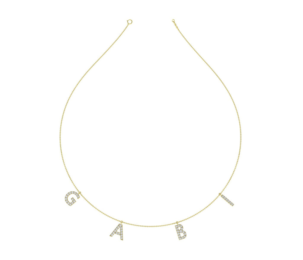 18K Personalized Name Lab Grown Diamond Necklace — TOP