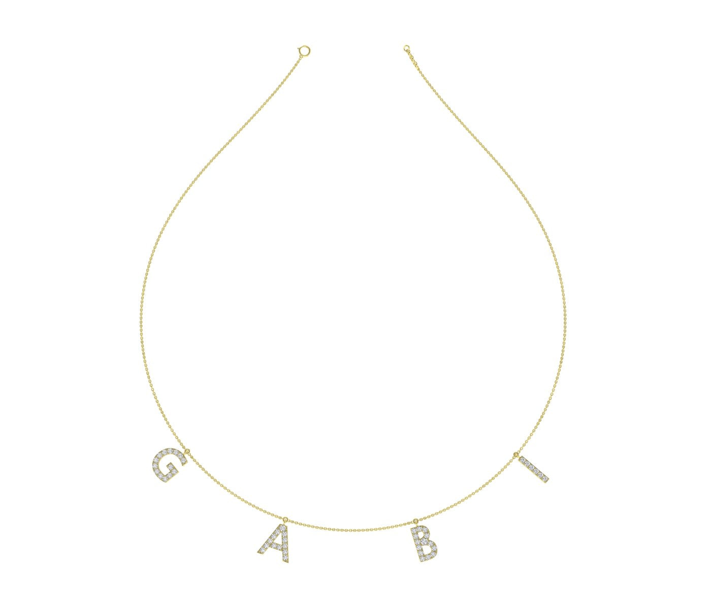 18K Personalized Name Lab Grown Diamond Necklace — TOP