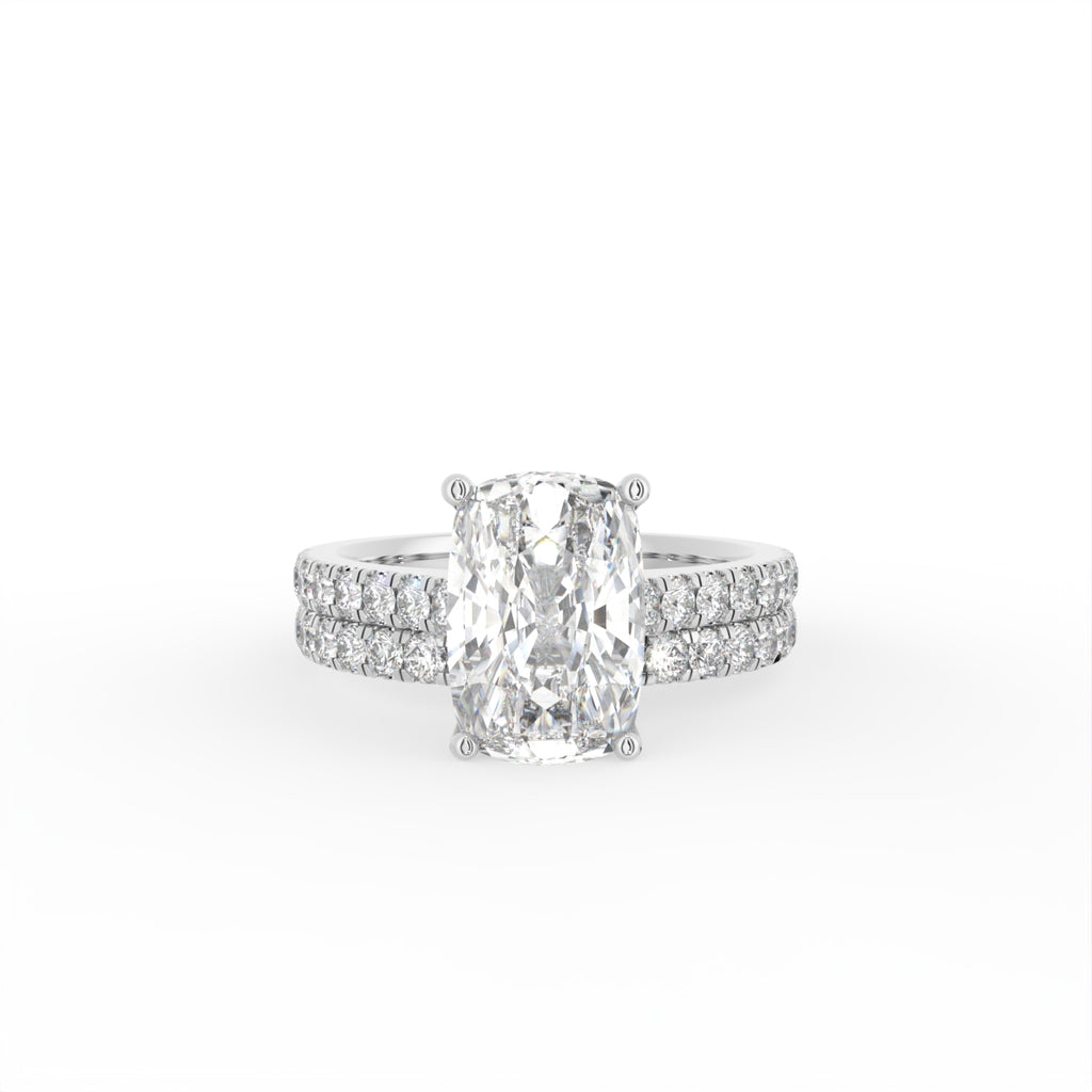 18K Solitaire Cushion Diamond Engagement Ring — TOP
