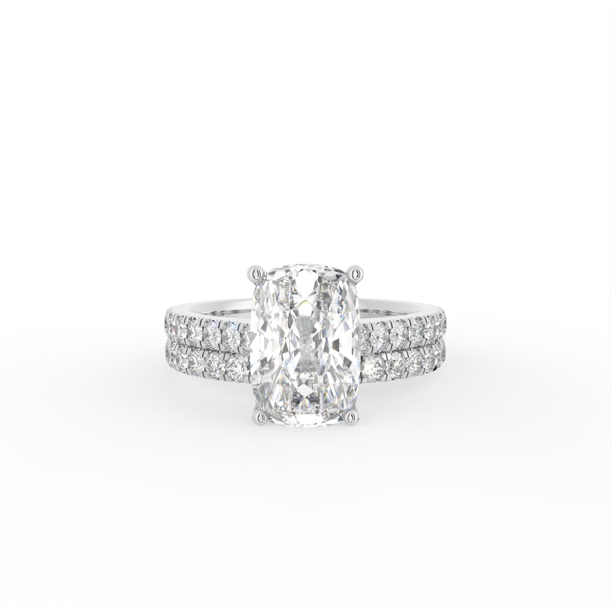 18K Solitaire Cushion Diamond Engagement Ring — TOP