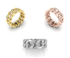 18K Bespoke Chain Link Diamond Ring — 3 COLOR